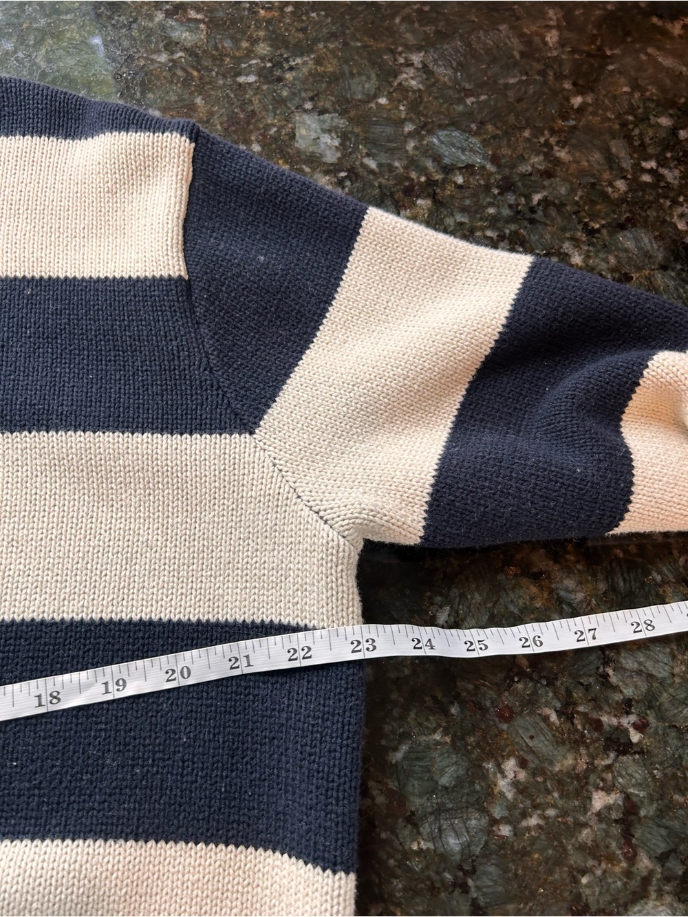 Brandy Melville Brianna Sweater. 100% Cotton Cream and Navy Striped Crewneck. OS - Picture 5 of 8